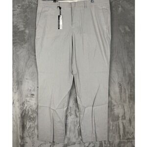 Express Photographer‎ Slim Fit Straight Leg Seersucker Pants 36x30 Gray White